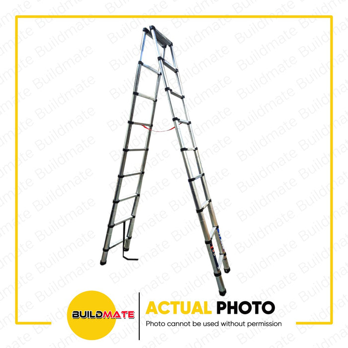 FUJIMA Aluminum Telescopic Double Ladder 2.6m AY-ZJ2626 S/S •BUILDMATE•