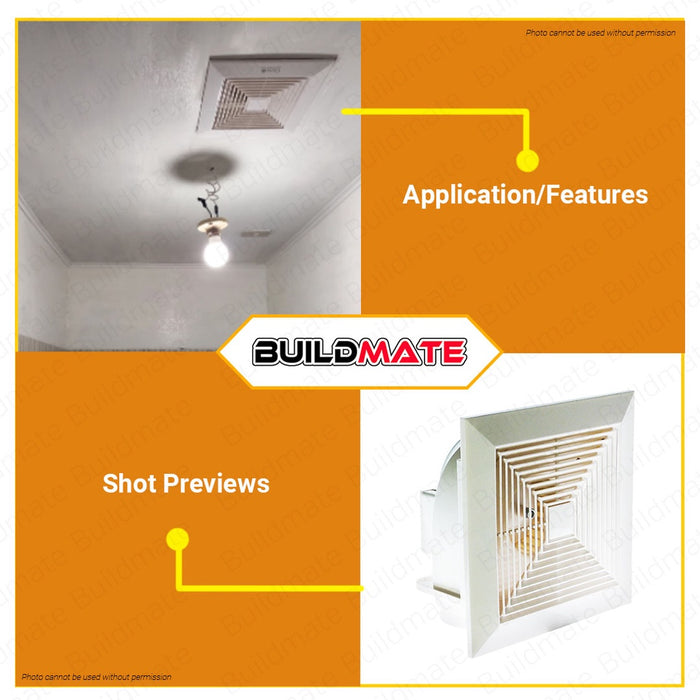 OMNI Ceiling Exhaust Fan 12" XFC300-12 (PLUG NOT INCLUDED) •BUILDMATE•