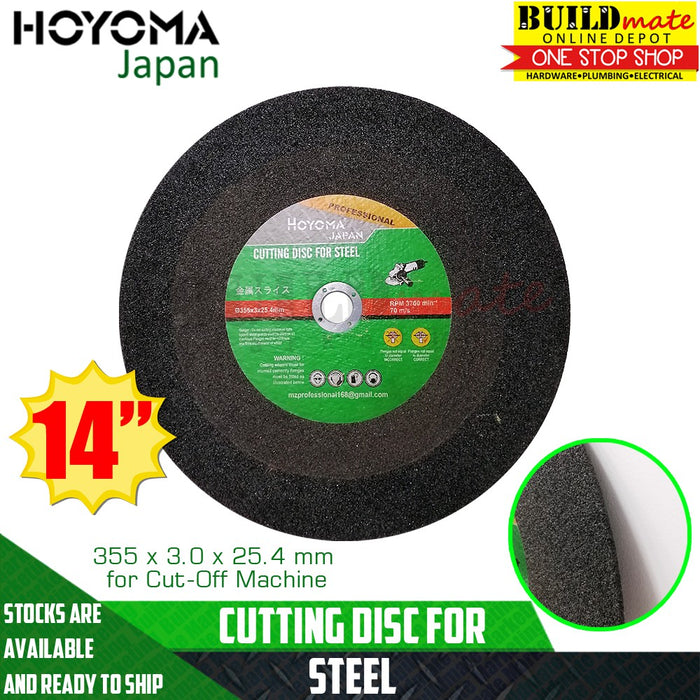 HOYOMA Cutting Disc Wheel for Cut Off Machine 14" Ø355 x 3.0 x 25.4mm •BUILDMATE•  HYMA