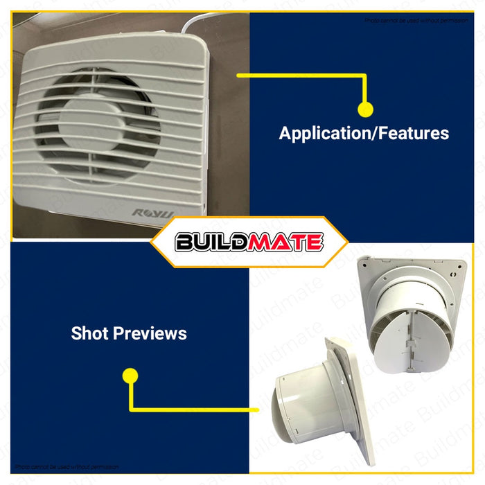 ROYU Window Mounted Exhaust Fan 4" Fan Blade Mini REFW18/04W •BUILDMATE•