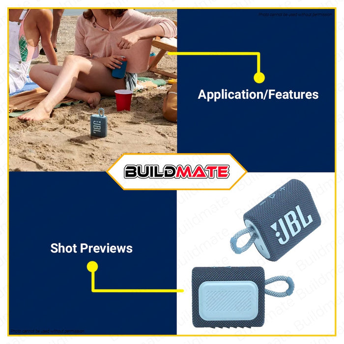 JBL Go 3 Rechargeable Portable Wireless Bluetooth Waterproof Speaker •BUILDMATE•