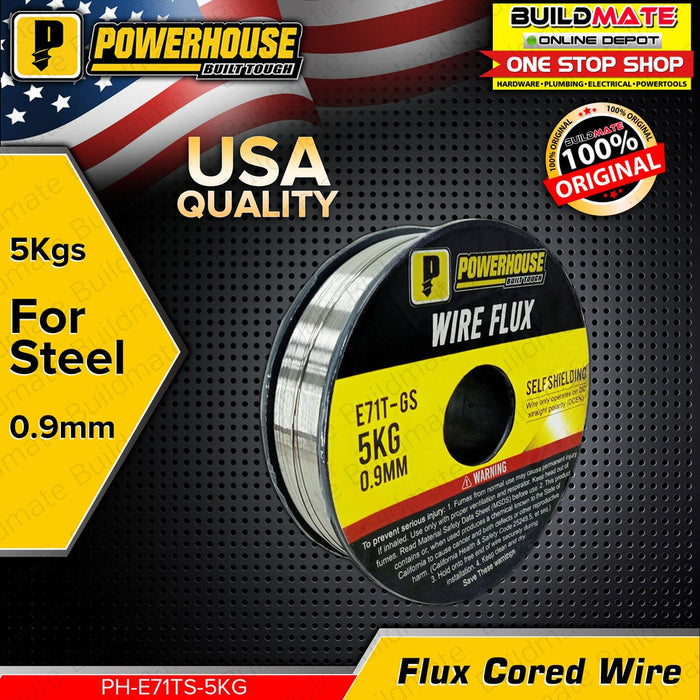 [STEEL] 5KG POWERHOUSE Flux Cored Wire Metal 0.9mm E71T-GS 5 KILO BIG ROLL + FREE YUKO GOGGLES PHWTA