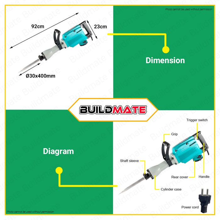 DCA Percussion Demolition Hammer 1240W AZG15 •BUILDMATE•