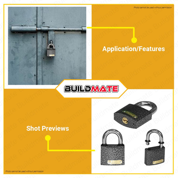 Hoteche Iron Padlock Pad Lock with 3 Keys Heavy Duty SOLD PER PIECE •BUILDMATE•