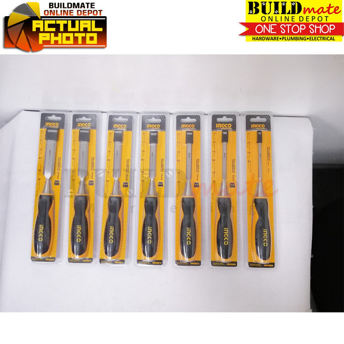 INGCO Wood Chisel 6mm To 22mm [SOLD PER PIECE] Wood Carving Flat Chisel Pait / Paet •BUILDMATE• IHT