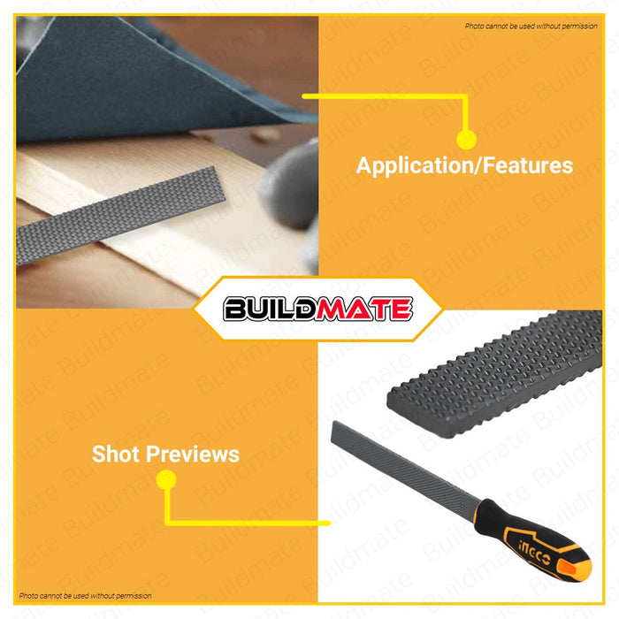 BUILDMATE Ingco Carbon Steel Flat Wood File 8