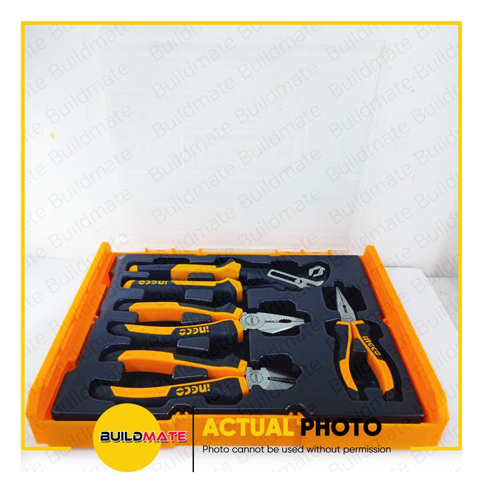 INGCO 4PCS Pliers Set With Case Combination Pliers Long Nose Pump Pliers HKTV01P041 •BUILDMATE H-TSS