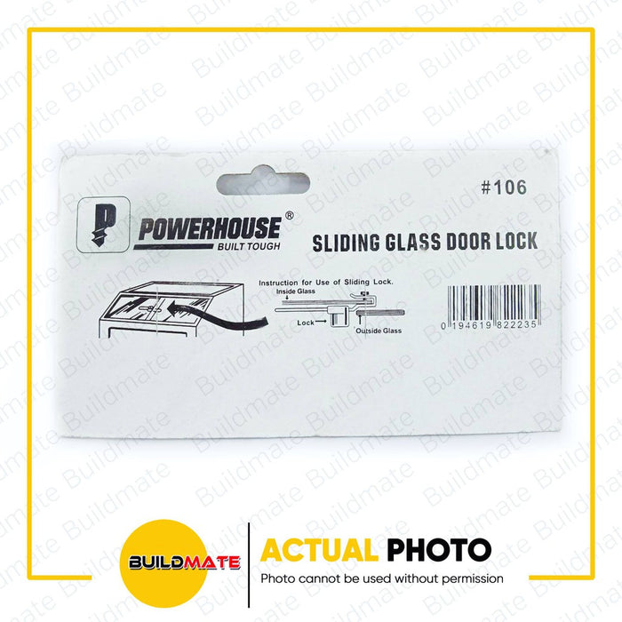 POWERHOUSE Sliding Glass Door lock 6" •BUILDMATE• PHDH