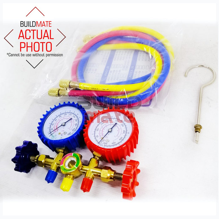 HOYOMA AC Manifold Gauge and Hose SET R12 •BUILDMATE• HYMHT