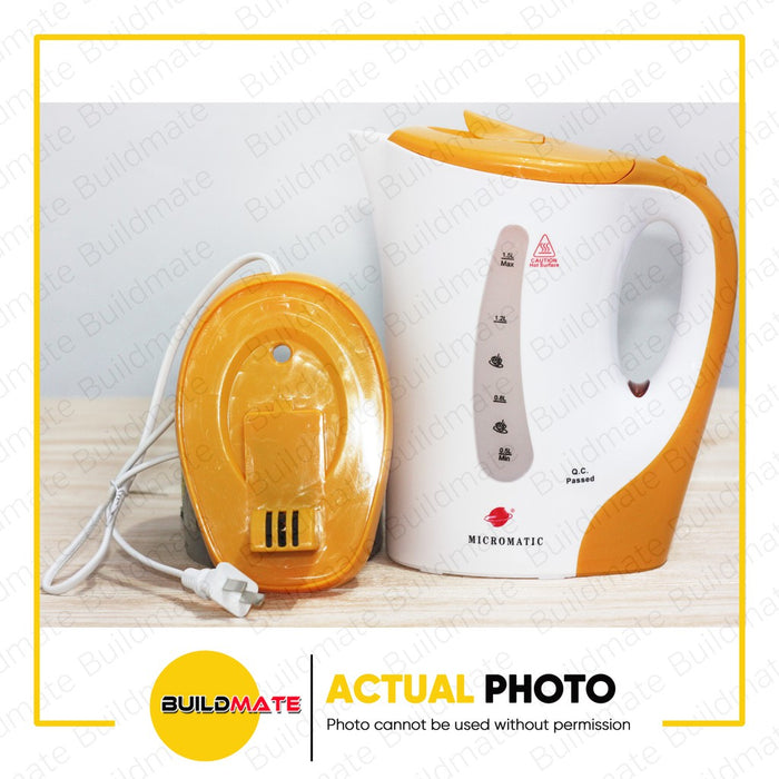 MICROMATIC Electric Cordless Plastic Kettle 1.5L MCK-1700 ( BLUE, GREEN, YELLOW ) •BUILDMATE•