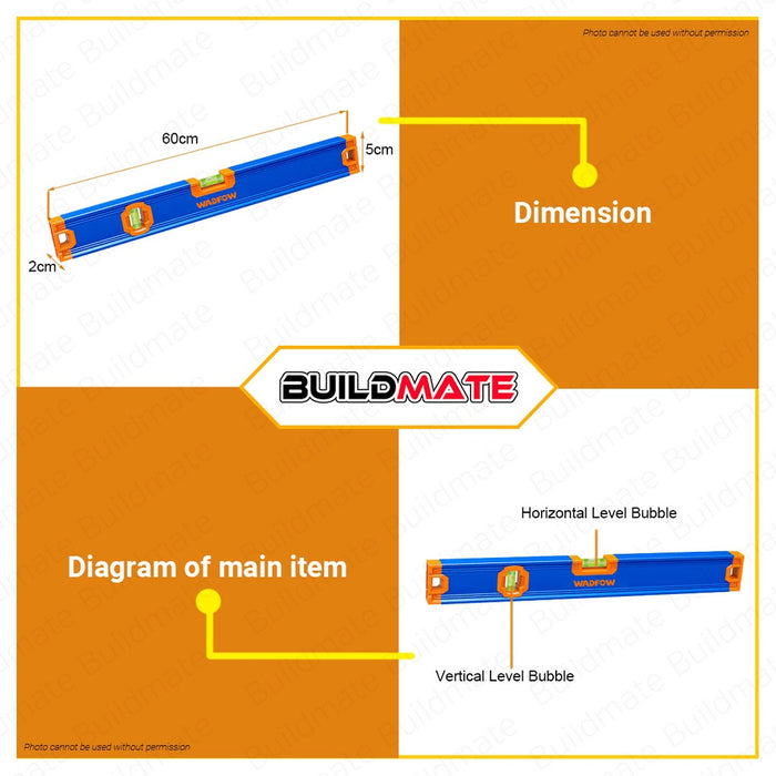 WADFOW Spirit Level 60cm Leveling Tool Aluminum Spirit Leveler Bubble Level WSL2G60 •BUILDMATE• WHT