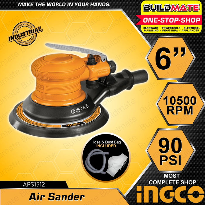 INGCO Electric Air Sander 6" 150mm 90 PSI 10500rpm APS1512 •BUILDMATE• IPT