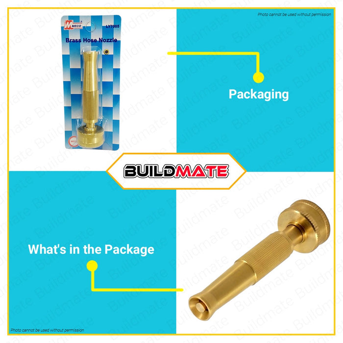 MECO Heavy Duty Brass Water Garden Hose Nozzle Sprayer with Anti-Drip Silicon Gasket Seal #LY7005
