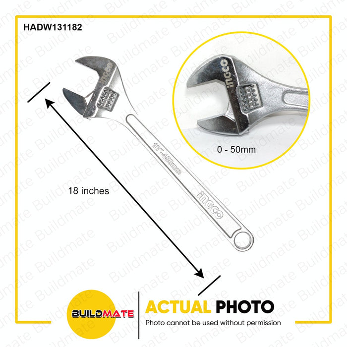 INGCO 15" | 18" | 24" Adjustable Wrench / Katala Gripping Fastener Nut & Bolts Multifunction Spanner 450mm SOLD PER PIECE  •BUILDMATE• IHT