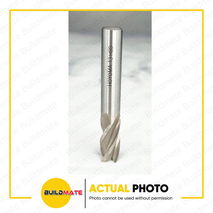 HOYOMA 4 Flutes HSS End Mill Fully Ground 4mm | 5mm | 6mm | 8mm | 9mm | 13mm Cutting Tools for Metal SOLD PER PIECE •BUILDMATE• HYMA