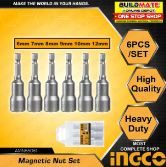 INGCO 6PCS Magnetic Nut Set AMN65061 •BUILDMATE• IHT