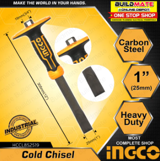 INGCO Cold Chisel 25mm HCCL852519 Carbon Steel •BUILDMATE• IHT
