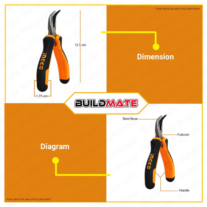 INGCO Mini Bent Nose Pliers Plier 4.5" HMBNP08115  | 6" HBNP08168 SOLD PER PIECE •BUILDMATE• HT2