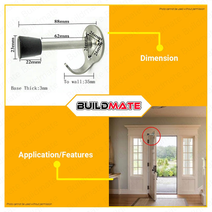 YALE Essential Series Door Stop Stopper With Coat Hook #YEDSCH US32D 100% ORIGINAL •BUILDMATE•