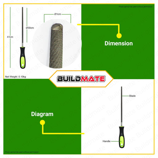 HOYOMA JAPAN Round File 12" HT-RF12H •BUILDMATE•
