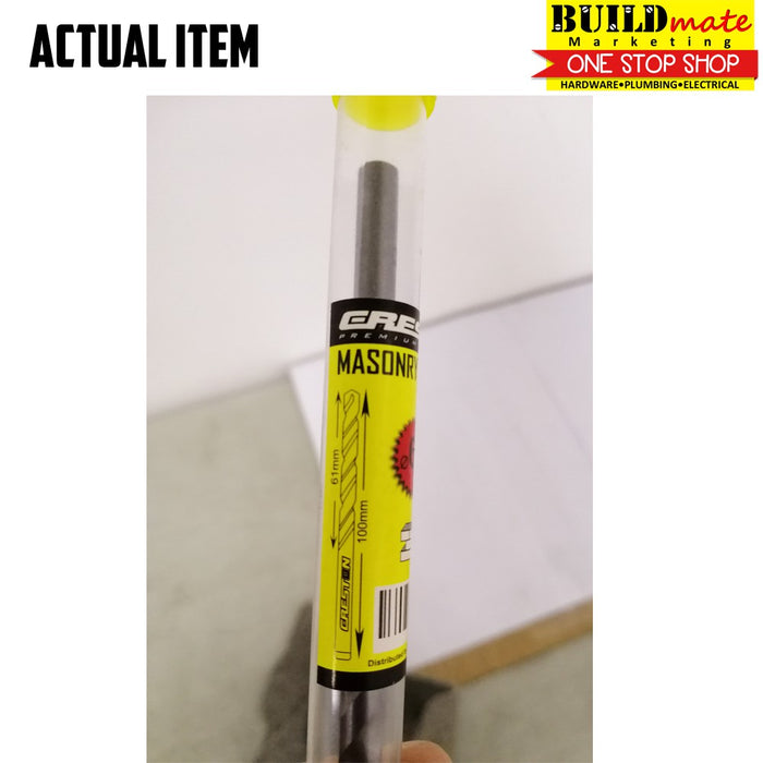 BUILDMATE Creston Masonry Drill Bit 3MM - 12MM for Rotary Hammer, Concrete, Brick, Stone Hole Drilling Tool SOLD PER PIECE