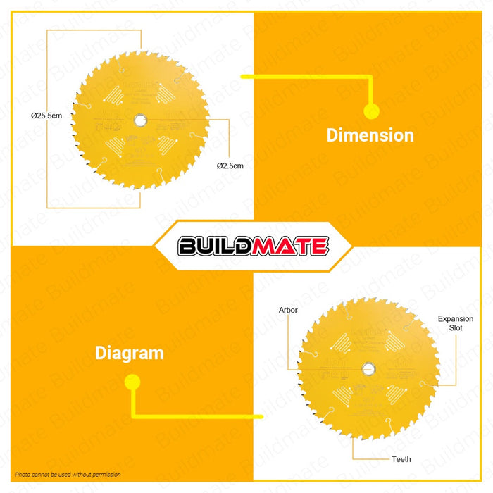 LOTUS X1 General Purpose Wood Saw Blade Diablo Style 10" Inch x 40T x 25.4mm For Circular Saw L1040X