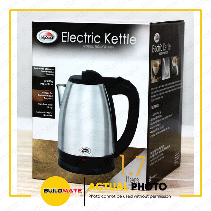 KYOWA Stainless Electric Kettle 1.7L 1600W with Boil Dry Protection KW1362 •BUILDMATE•