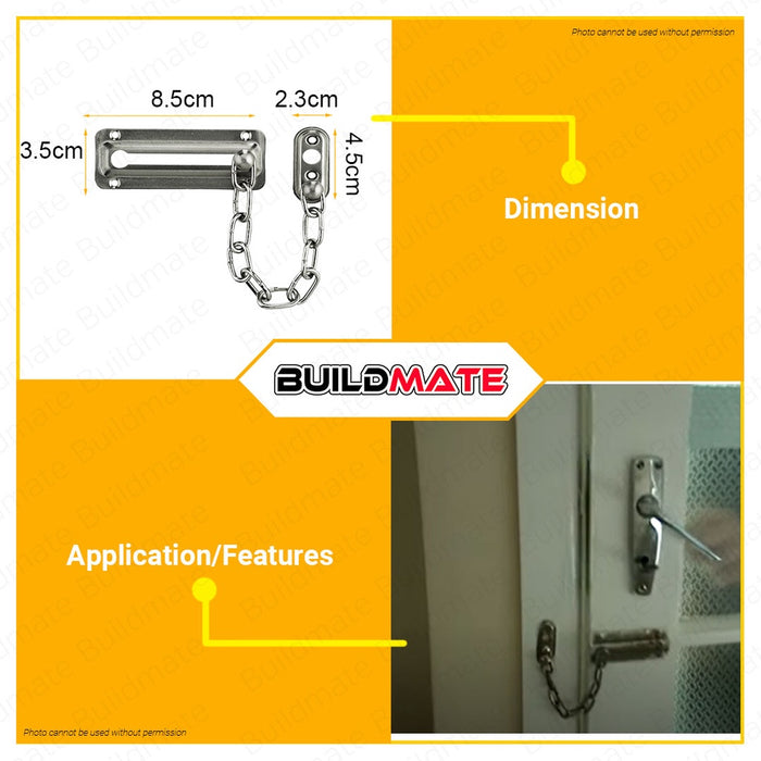 YALE Essential Series Door Chain Lock #YEC1001 US15 Satin Nickel Finish 100% ORIGINAL / AUTHENTIC