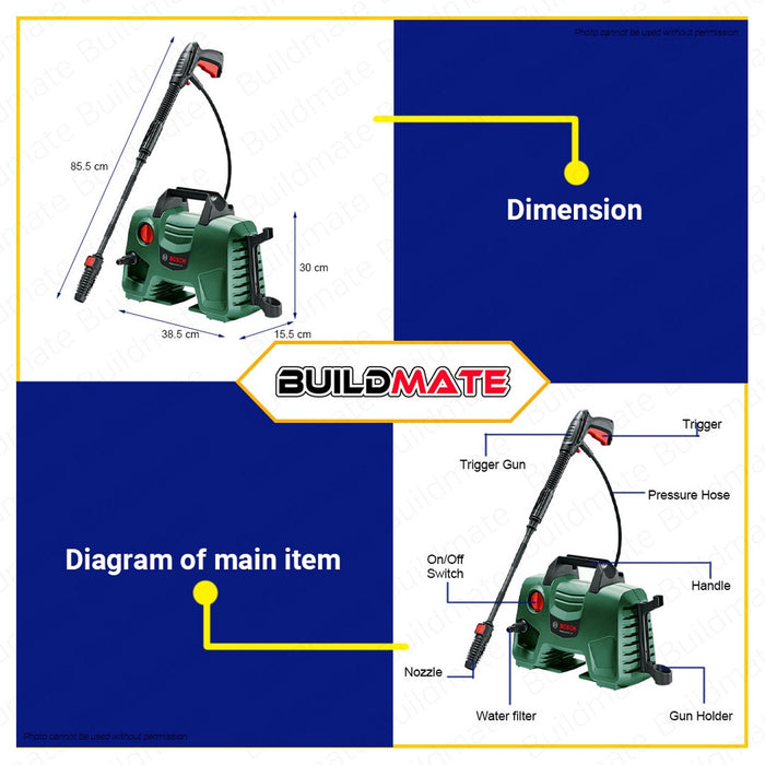 BOSCH Easy Aquatak High Pressure Washer Power Cleaner Sprayer 1300W AQT 110 ORIGINAL • BUILDMATE•