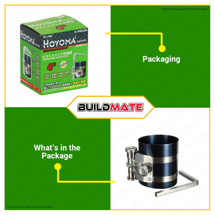HOYOMA JAPAN Piston Ring Compressor 4" Inch & 6" Inch Adjustable Piston Installer •BUILDMATE• HHT