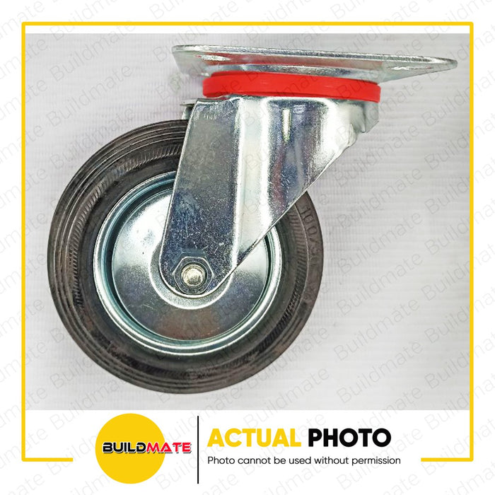BUTTERFLY Rubber Caster Wheel 8" Fixed | Swivel SOLD PER PIECE •BUILDMATE•