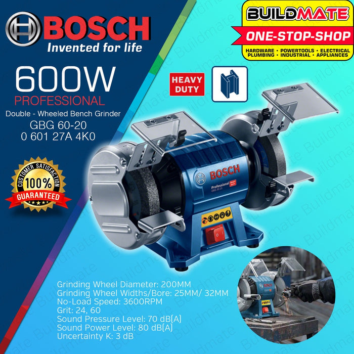 Bosch 600W 8 Inches Bench Grinder 200mm with Grinding Wheel GBG 60-20 060127A4K0 •BUILDMATE• BPT