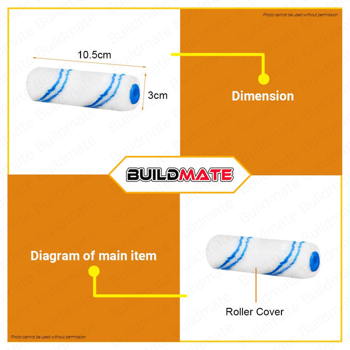 WADFOW Roller Cover (Inner wall) 100mm 4" Inch Polyester Roller Paint Tool WCB2904 •BUILDMATE• WHT