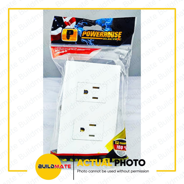 LIGHTHOUSE Electric 2 Gang Plate w/ Regular Convenience Outlet (Flat Pin w/ Ground) LHWD-400-P2 PHLH