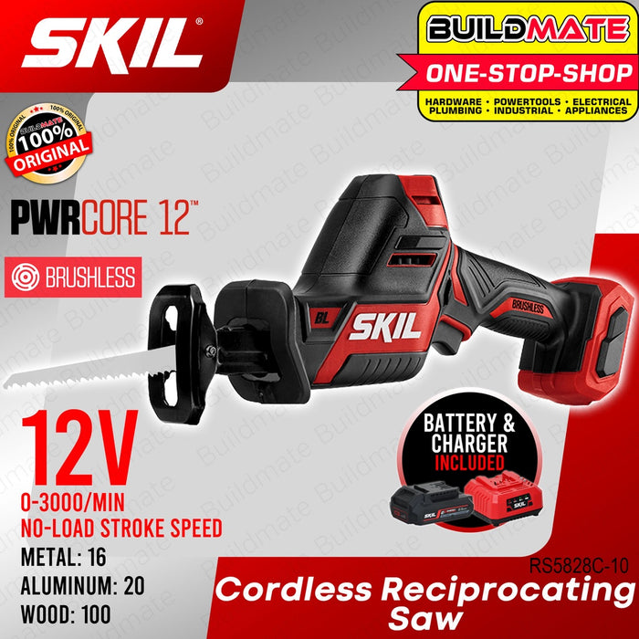 SKIL Cordless Reciprocating Saw BL 12V PWR CORE 12 RS5828C-10 with Battery and Charger •BUILDMATE•