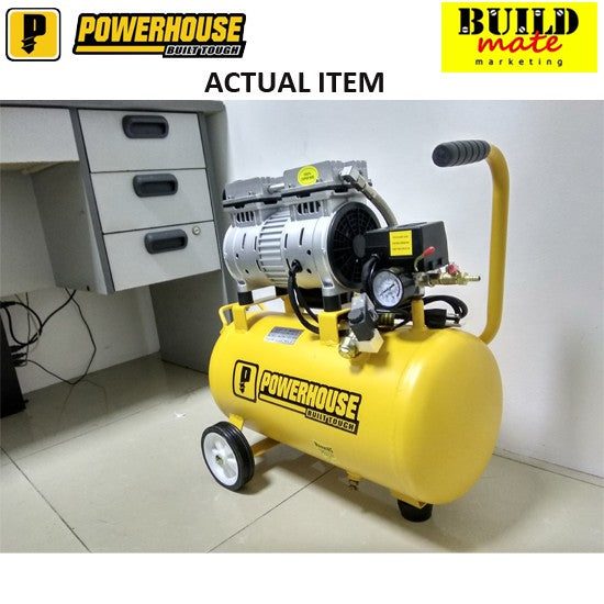 POWERHOUSE Air Compressor 24L 1/2HP Oil & Noise LESS •BUILDMATE• PHPT