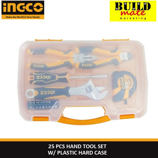 INGCO Hand Tools Set 25pcs with Plastic Hard Case HKTH10258 •BUILDMATE• IHT