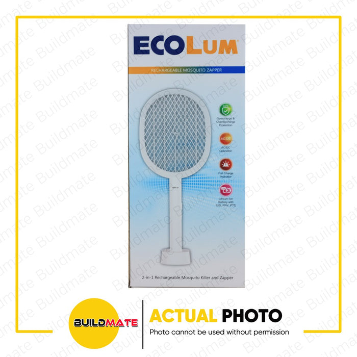 ECOLUM 2 IN 1 Rechargeable Mosquito Kill EEL002W •BUILDMATE•