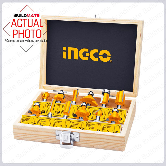 INGCO Router Bits SET 12pcs 12mm (1/2") AKRT12121  •BUILDMATE• IHT
