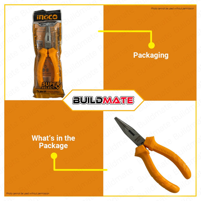 INGCO Long Nose Pliers 6" Super Select HLNP12160 •BUILDMATE• IHT