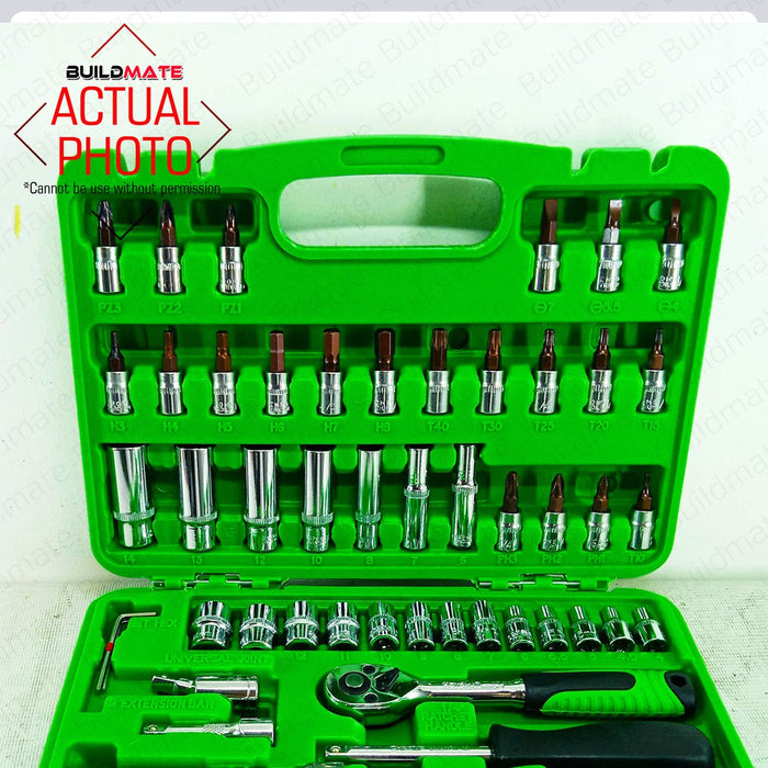 HOYOMA 53PCS Deep Socket Set 1/4" Inch Drive Ratchet Socket Wrench Set HT-DS1453 •BUILDMATE• HYMA