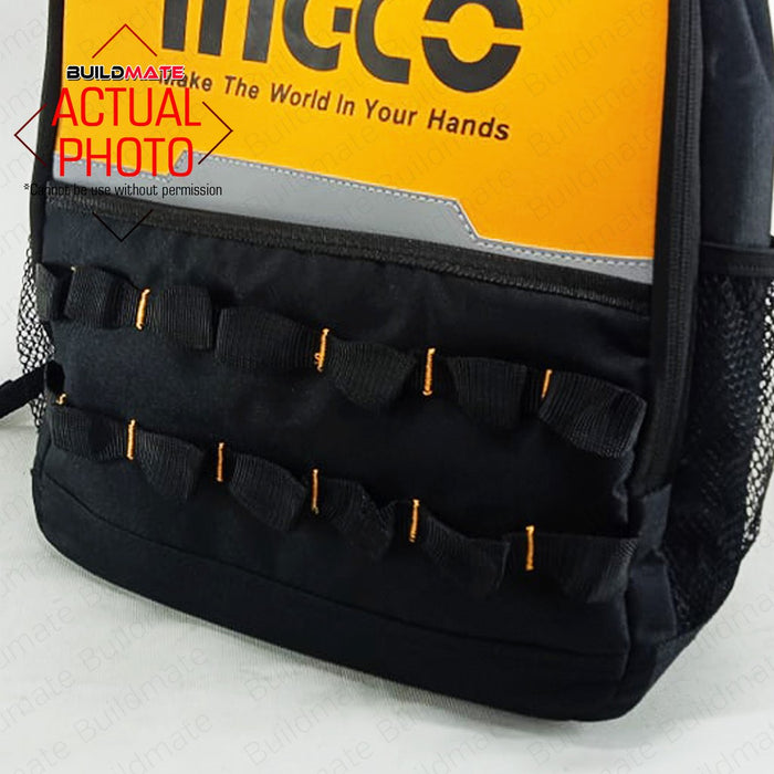 BUILDMATE Ingco Tools Backpack Heavy Duty Electrician Tool Kit Storage Organizer Carrier Bag Technician Rucksack Back Pack - IHT