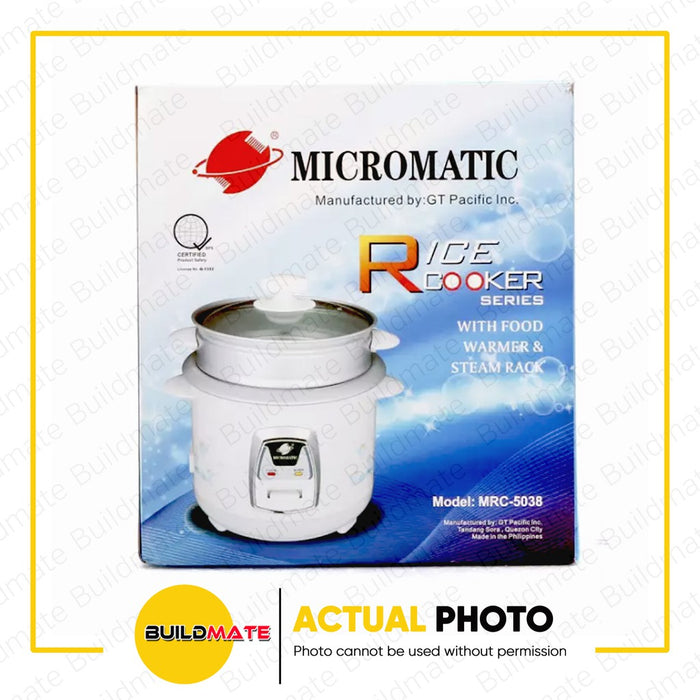 MICROMATIC Rice Cooker with Steamer 1L 5 CUPS  MRC-5038 •BUILDMATE•