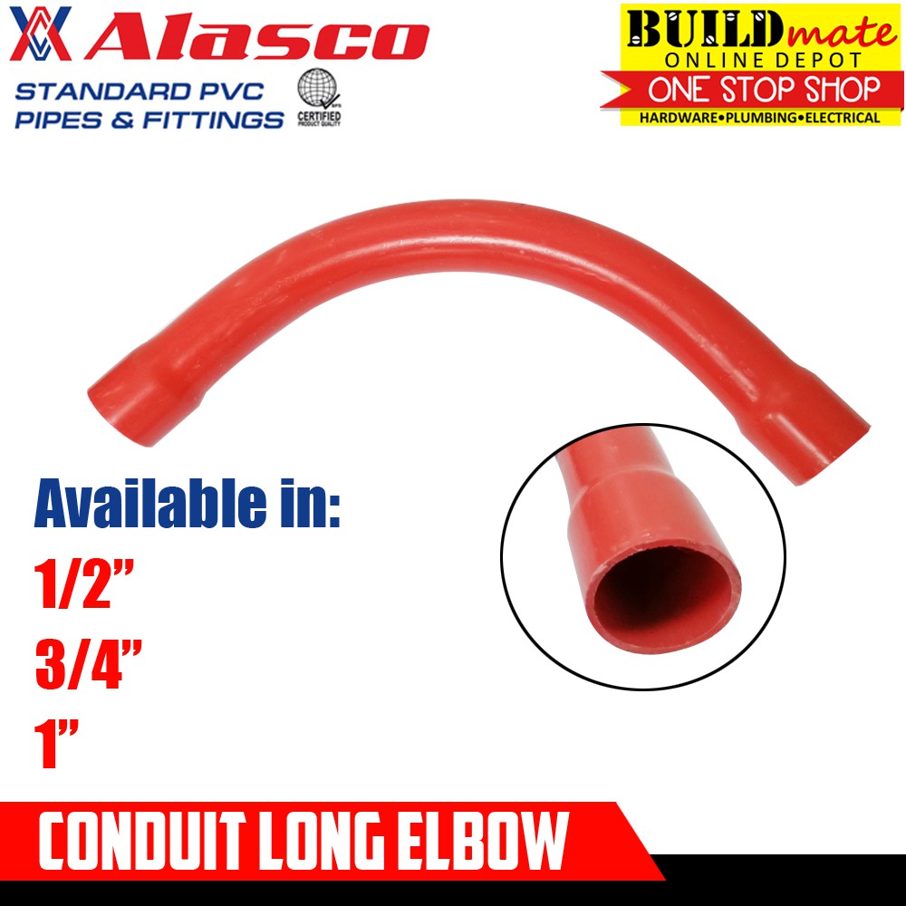 ALASCO Electrical PVC Conduit Long Elbow Corner 1
