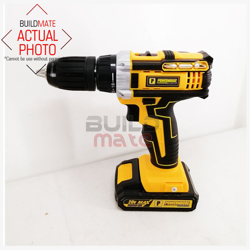 POWERHOUSE Cordless Drill / Driver 20V 13mm PH-20V-CDD •BUILDMATE• PHP ...