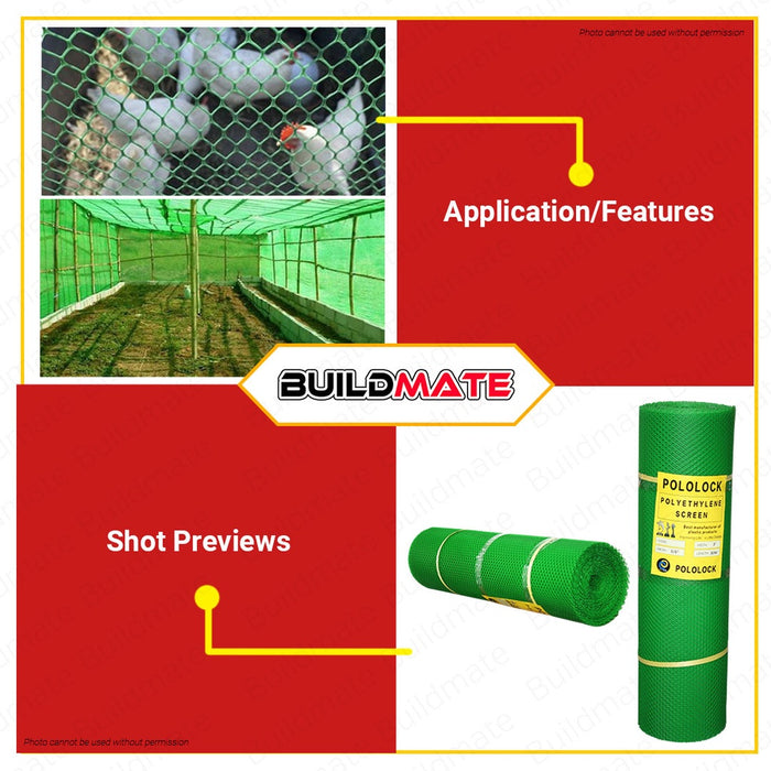 Green Plastic Polyethylene Screen Net Chicken Fence Wire 3 ft 3/8" •BUILDMATE•