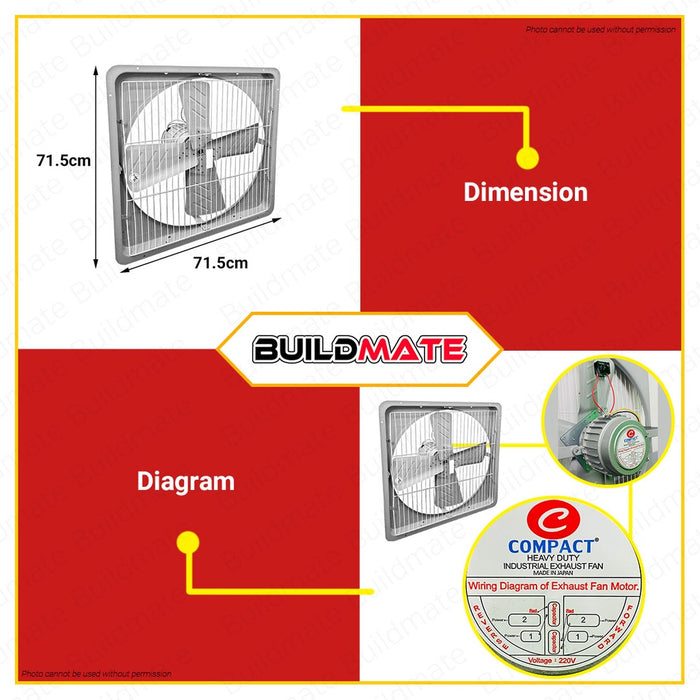 COMPACT/JR KAWASAKI Industrial Wall Mounted Electric Exhaust Fan 24"  AUTHENTIC •BUILDMATE•