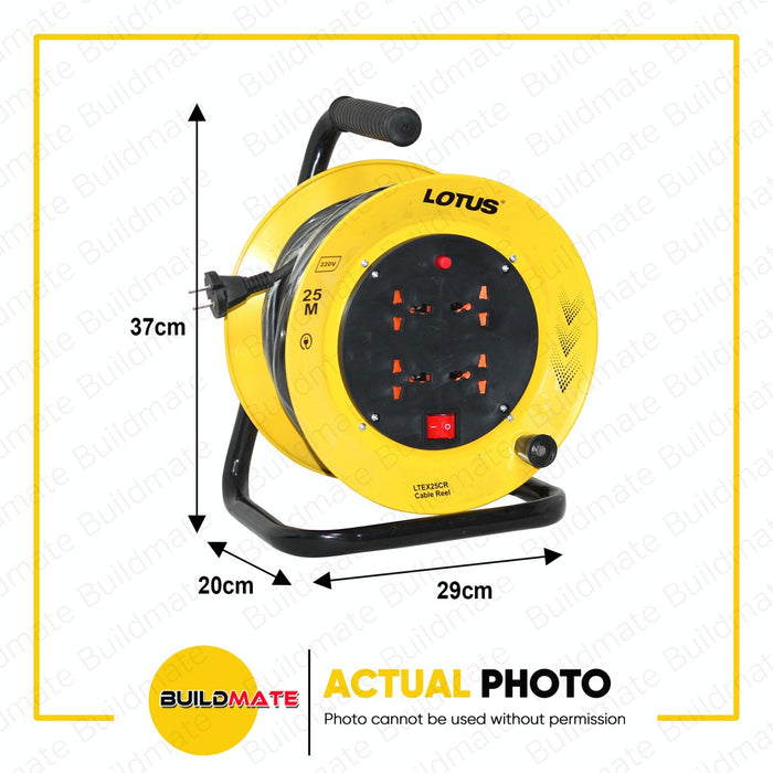 LOTUS Cable Reel Extension Wheel Outlet AWG 16 25M LTEX25CR •BUILDMATE•