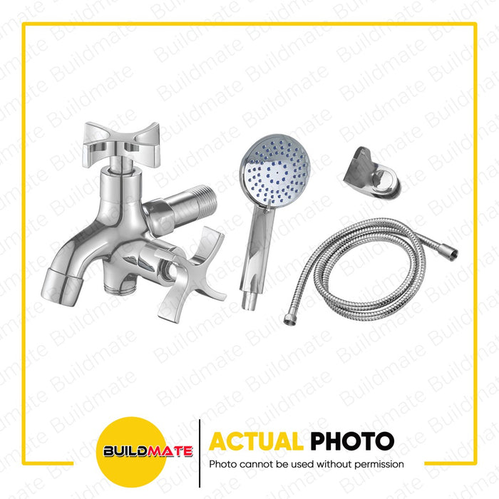 WATERHOUSE by POWERHOUSE Telephone Shower Set with Cross Handle 2 Way Brass Faucet •BUILDMATE• PHWH