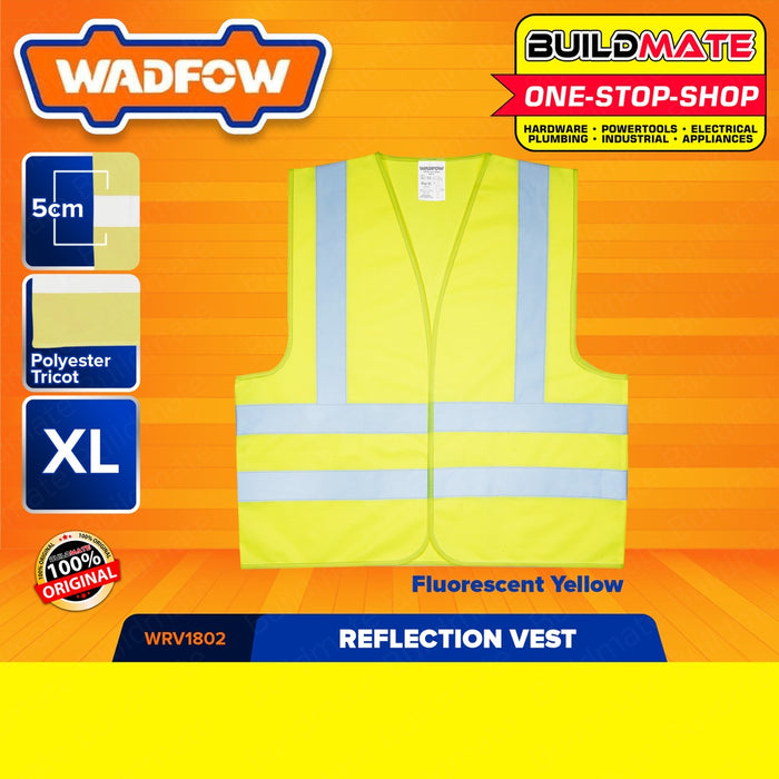 WADFOW Reflection Vest Fluorescent Orange | Yellow 5cm XL Polyester [SOLD PER PIECE] •BUILDMATE• WHT